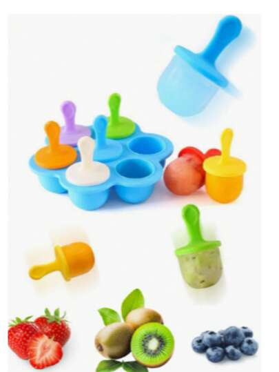 1pc Silicone 7-Cavity Ice Pop Mold, Silicone Multipurpose Ice Pop Mold, Ice Cream Mold, DIY Kids Homemade Popsicle Mold, Household Multifunctional Ice Cream Mold, Ice Maker, Kitchen, Ice Lolly, Fruit, Ice Cream, Ice, Cake, Food, Ice Tray, Home, Summer Kitchen Supplies