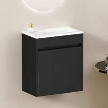 46cm Black Bathroom Cabinet With Ample Storage Space And Soft-Close Door For Quiet And Gentle Closing. - Black - View 10