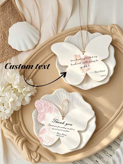 Thẻ cảm ơn hình bướm tùy chỉnh, Thẻ quà tặng hình bướm cá nhân hóa, Có thể in chữ, Thẻ cảm ơn hình bướm hoa đơn giản, Quà tặng tiệc, Quà tặng đám cưới, Thẻ cảm ơn hình bướm tối giản, Quà tặng đám cưới đơn giản, Thẻ quà tặng tiệc cô dâu