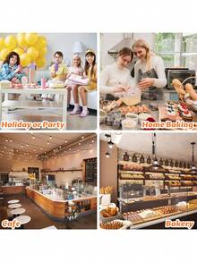 1/20/30pcs Home-Made Bread Bags, Sourdough Paper Bags With Window, Large Baking Bags For Storing Cookies And Snacks, With Cute Sealing Stickers - Multicolor - View 6