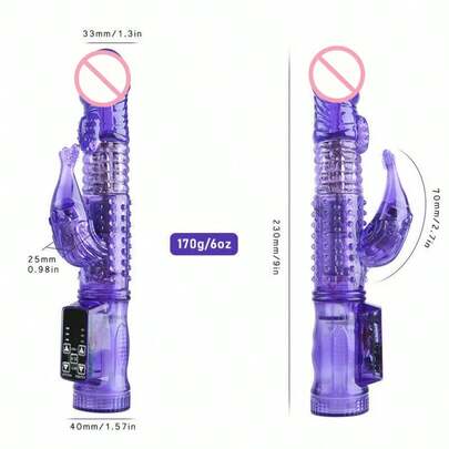 Rabbit Clit Vibrator Vibrating Clitoris Stimulator G-Spot Massager 9 Inch Realistic Dildoes Telescopic Massage Wand 10 Vibration Modes Anal Stimulations Adult Sex Toys For Women Masturbations