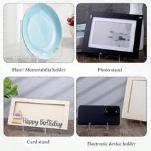 2 Pcs Acrylic Plate Stand, Easels With Deep Support Shelves Card Holder, Photos, Books, Picture Display, Small Picture Stand Home Decor And Tabletop Arrangements (3x 2.6x 2.2 Inch) - Default - View 7