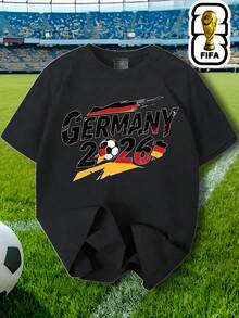 []Camiseta de hombre de la selección alemana 2026, mercancía de la , souvenirs, camiseta de apoyo para fans, camiseta retro de manga corta personalizada, diseño elegante, llena de personalidad, adecuada para pijamas de hombre, camisetas deportivas de hombre, ropa para correr al aire libre, regalos de cumpleaños, regalos de la Copa del Mundo, regalos para hombres. - Negro - Ver 1