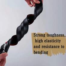 2 piezas Protector de parachoques de goma texturizada negra universal para expedición, cubierta protectora con tema deportivo anti-arañazos, apta para los bordes delanteros y traseros del parachoques - A - Ver 3