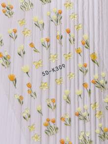 Bộ 4 miếng dán móng tay họa tiết hoa mùa xuân/hè 5D nổi - Hoa tulip và hoa đào - Hình trang trí móng tay 3D ong và bọ rùa dễ thương - Thích hợp cho mùa xuân/hè, dã ngoại ngoài trời, hẹn hò, lễ hội âm nhạc, đám cưới. - Nhiều màu - Xem 3