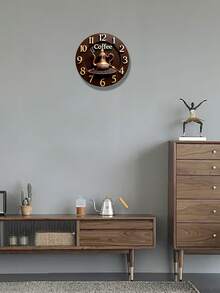 Đồng hồ treo tường hình ấm pha cà phê tròn mạ vàng, đường kính 10/12 inch | Chất liệu gỗ, máy thạch anh im lặng, chạy bằng pin (không bao gồm pin AA) - Thích hợp cho phòng ngủ, nhà bếp, phòng học, nhà để xe. - Nhiều màu - Xem 1