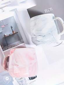 1件客製化姓名陶瓷馬克杯，大容量金邊大理石紋白色咖啡茶果汁牛奶杯，可洗碗機，生日禮物 - 多色 - 查看 6
