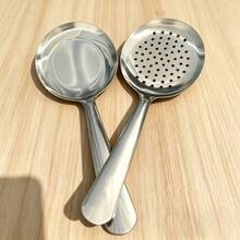 1 Pair Stainless Steel Large Serving Spoons, Suitable For Commercial And Home Kitchen Use, Large Spoon With Heat-Resistant Short Handle, Perforated For Easy Cleaning, Applicable For Restaurants, Catering And Home Use - Durable Stainless Steel - Multicolor - View 10