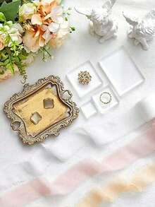 Vintage Gold Jewelry Tray, Rustic Style Ring Dish, Bronze Earring & Necklace Tray, Cute Small Jewelry Dish, Home Decor Gift, Mini Jewelry Display Stand, Gift For Her - Multicolor - View 5