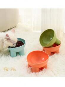 Tilted Cat Food Bowl With Neck Support, Anti-Spill Pet Bowl, Elevated Cat Feeder - 500ml - View 1