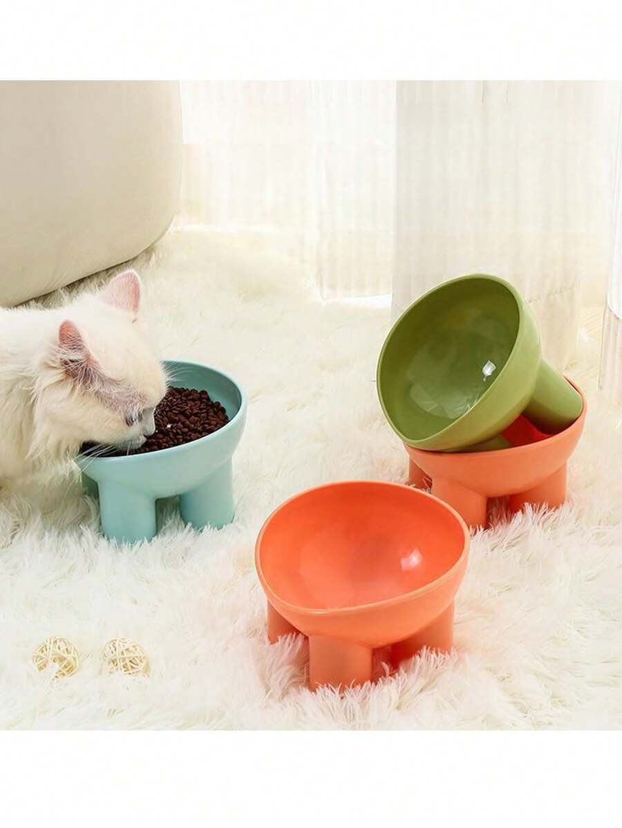 Tilted Cat Food Bowl With Neck Support, Anti-Spill Pet Bowl, Elevated Cat Feeder - 500ml - View 1