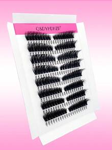 144 Cụm Mi Giả Tự Nhiên 80D 0.07mm Độ Cong D Hỗn Hợp + 160 Mi Giả Chân Mi Tự Nhiên, Mi Chân Mi, Bộ Dụng Cụ Tự Làm Mi Dễ Dàng Cho Người Mới Bắt Đầu, Sử Dụng Tại Nhà, Bộ Mi Đầy Đủ - D - Xem 5