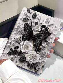 Funda protectora de tableta con diseño de mariposa 2D, adecuada para iPad Air 8 (M4) 2026 (11/13 pulgadas), Air 11 pulgadas M3 2025/M2 2024, Air 5ta generación 2022, (A16) 11 pulgadas 11va generación 2025, Galaxy Tab, Kindle Paperwhite 12a generación 2024. Panel trasero transparente, patrón de moda, función de suspensión/activación automática, protección con amortiguación de aire, adecuada para regalos y uso en la oficina. - Multicolor - Ver 3