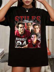 Limited Stiles Stilinski Shirt, Teen Wolf Vintage Unisex Heavy Cotton Tee - Black - View 1