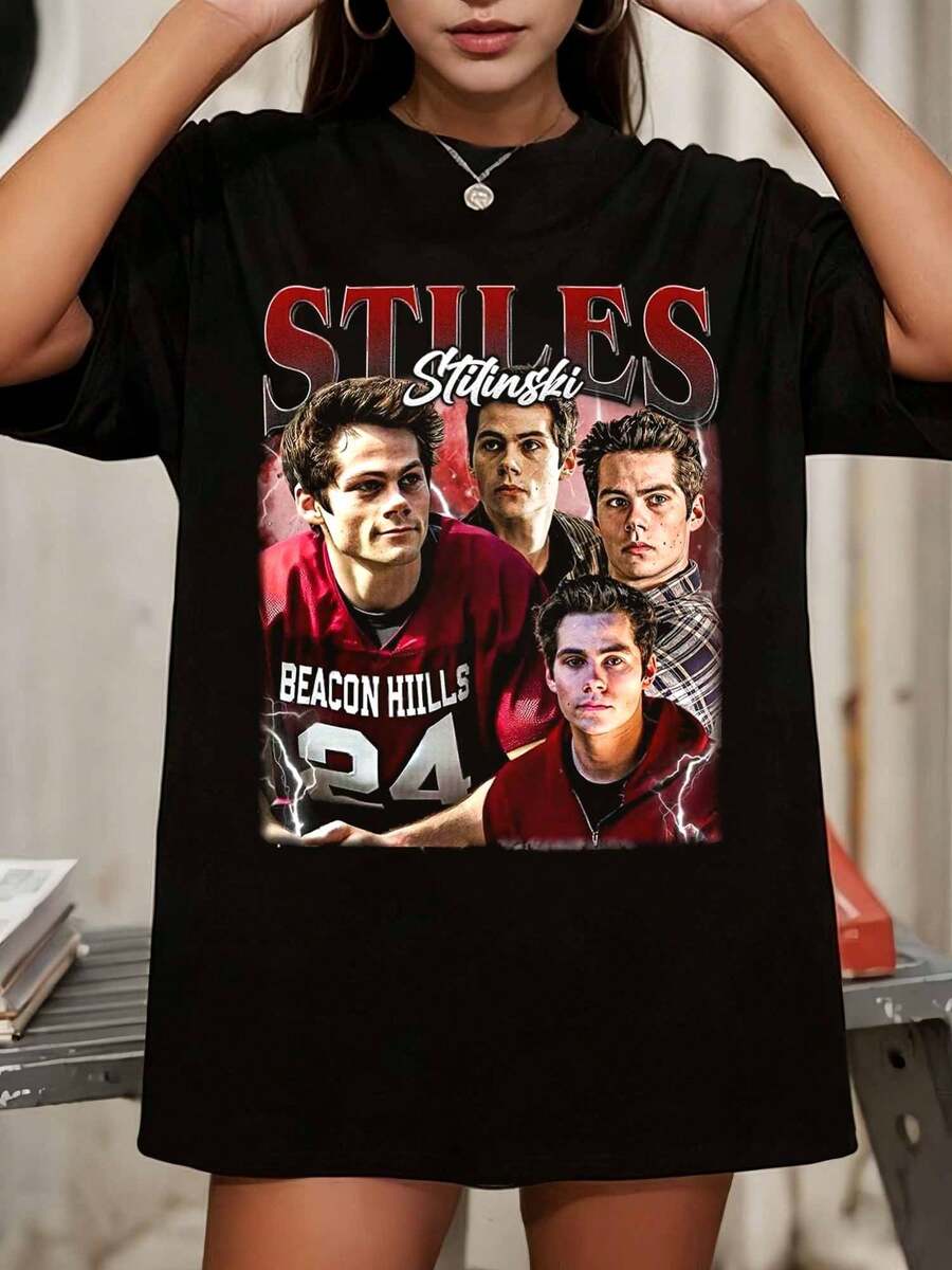Limited Stiles Stilinski Shirt, Teen Wolf Vintage Unisex Heavy Cotton Tee - Black - View 1