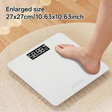 AVXLRQ Digital Body Weight Bathroom Scale, Large Blue LCD Backlight Display, High PrecisionMeasurements, Tempered Glass - Solid Color Version - View 3