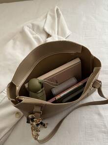New Arrival Luxury Graphic Pattern Versatile Women Shoulder Tote Bag - Khaki - View 10
