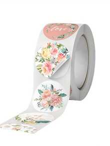 500pcs/Roll Floral Thank You Stickers, Suitable For Notebooks, Guitars, Refrigerators, Skateboards, Planners, Envelopes, Cards Decoration, Mother's Day Stickers - Sticker - View 3