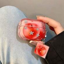 Star & Apple Print Protective Case Suitable Compatible With Apple Wireless Charging Case, Scratch-Resistant & Shockproof - Clear - View 10