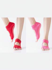 1/2 đôi tất yoga nữ, tất năm ngón có đế silicon chống trượt, tất tập Pilates chống trơn trượt, tất cổ chân tập thể dục tách ngón chân. - Nhiều màu - Xem 22