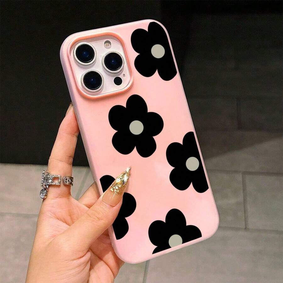 スマホケース 2in1ケース ジェル風可愛いデザイン キャラクターイラスト 大人可愛い 女子向け TPU+PP二層構造 柔らかTPU 耐衝撃 カメラレンズ保護 17/16/15/14/13/12/11/5/7/8 Plus Pro Max 対応 インスタ映え プレゼント - 粉色 - チェックする 1