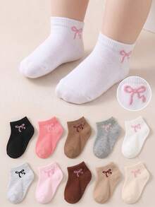6/12/24 đôi tất cổ chân cho bé gái mềm mại, thoáng khí, màu hồng có nơ, họa tiết jacquard, tất thể thao thời trang cho bé gái với thiết kế nơ dễ thương, tất co giãn thoải mái không bó sát, phù hợp cho bé từ 0-36 tháng tuổi mặc vào mùa xuân/hè, mặc hàng ngày và đi học, tất trẻ em, tất bé gái, tất cổ chân, tất nơ, tất thể thao, quà tặng đi học, quà tặng cho trẻ sơ sinh, đồ dùng cần thiết cho tiết lộ giới tính. - Nhiều màu - Xem 3