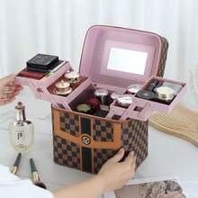 Cosmetic Train Cases - 628 Print V-patterned Pink - View 5