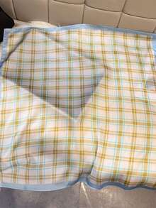 1 chiếc khăn choàng cổ bằng satin in họa tiết kẻ caro màu pastel, kích thước 65x65cm, nhẹ, đa năng, phù hợp cho mọi mùa, đi chơi hàng ngày, dự tiệc và du lịch. - Nhiều màu - Xem 11