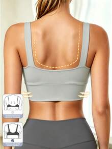 Tank Top Yoga, Bra Olahraga Bernapas dengan Fungsi Anti Guncangan dan Pengumpul yang Memberikan Bentuk Punggung Indah, Atasan Olahraga untuk Gym. - Light Grey - View 8