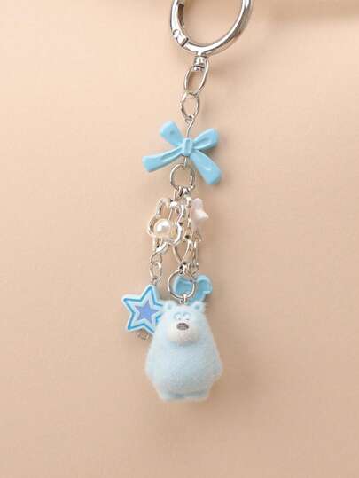 1pc Women's Butterfly, Star Beaded, Blue Duck & Polar Bear Bag Charm, Versatile Cute Gift For Friends