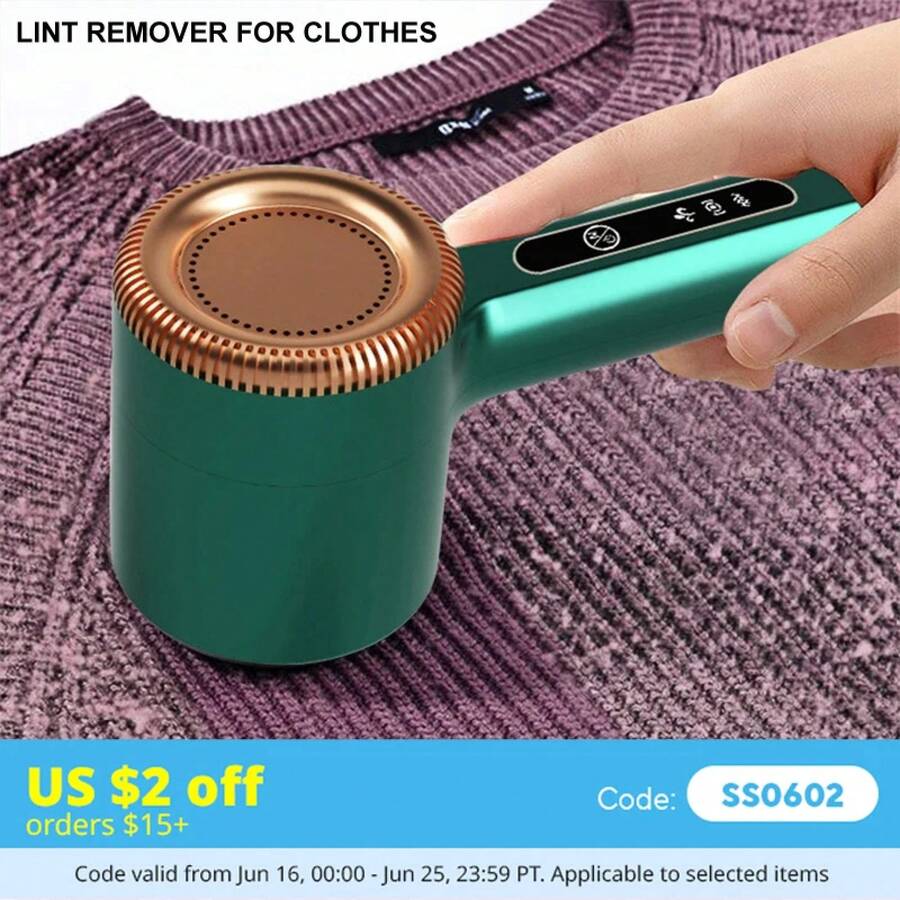 Eliminador de pelusas para ropa, recortador de bolas de pelo eléctrico recargable por Usb, afeitadora de suéter, dispositivo de eliminación de carretes - verde - Ver 1