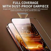 适用于 17/16/15/14/13/12/11 Pro Max/XR/X/XS Max/16/15/14 Plus/16e/17e 的 2 片装钢化玻璃屏幕保护膜，免尘安装，全屏覆盖，附带安装盒 - 無色 - 查看 7