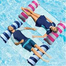 Set de 2 flotadores inflables de PVC gruesos para adultos - balsa a rayas, hamaca de piscina. Adecuado para piscina de adultos, playa y otras actividades acuáticas. - Multicolor - Ver 11