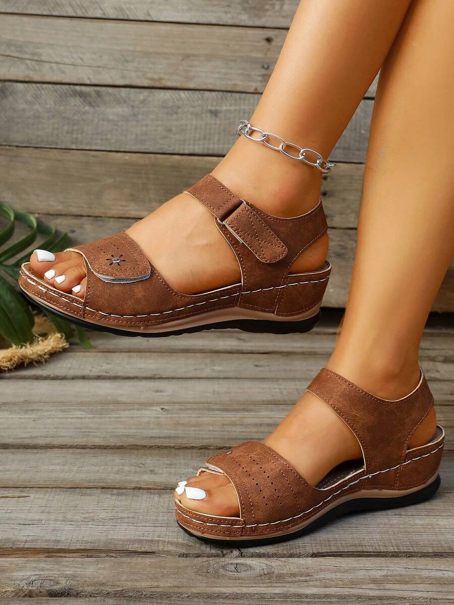 2023 Comfortable Women Platform Wedge Sandals - Brown - View 1