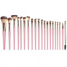 20pcs Professional Synthetic Makeup Brush Set, Face Foundation Blush Pointed Eye Shadow Blending Brushes, Suitable As Graduation Gift (Pink & Gold) - Pink - View 11