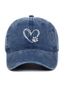New Unisex Baseball Cap With Heart And Dog Paw Print, Outdoor Sun Protection Lightweight Hat - Baseball Cap - View 9