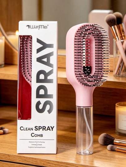 CTZIHGAO Lược xịt tóc 2 trong 1, lược phun sương trong suốt với bình chứa nước tích hợp, lông mềm dẻo, lược tạo kiểu gỡ rối tóc ướt và khô cho tóc xoăn, thẳng và gợn sóng, lược dưỡng ẩm tóc, lược uốn tóc, lược gỡ rối cho nữ, lược du lịch cầm tay, dụng cụ làm tóc chuyên nghiệp chất lượng salon, phụ kiện tạo kiểu tóc chống xơ rối và chống tĩnh điện cho mọi loại tóc, dụng cụ chăm sóc tóc thiết yếu tại nhà và khi đi du lịch.