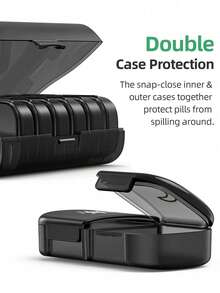 2 Times/Day Pill Organizer, AM PM 7 Day Pill Organizer, 2 Times/Day 7 Day Pill Organizer, 7 Day Travel Pill Organizer, Medication Vitamin Fish Oil Supplement Organizer - one-size - View 2