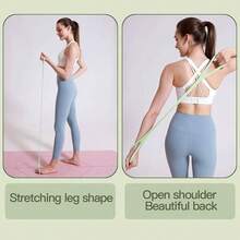 1pc 8-Shaped Silicone Resistance Band, Elastic Shoulder Stretcher With Non-Slip Handles, Odorless High Elasticity Yoga Strap For Home Workout To Improve Rounded Shoulders, Slim Arms, Chest Expansion - Multicolor - View 7
