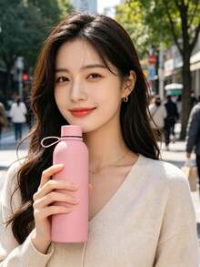 500ml Stainless Steel Large Capacity Matte Finish Minimalist Insulated Water Bottle, Non-Slip Design Easy To Clean, Combining Aesthetics And Practicality, Suitable For High-Quality Enthusiasts, Office Workers And Students - Multicolor - View 9