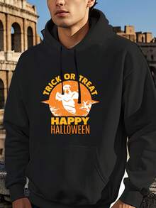 Sweat-shirt à capuche d'Halloween pour hommes - Sweat-shirt à capuche graphique "Trick or Treat", tenue de fête d'Halloween noire avec poche kangourou - Sweat-shirt à capuche doux et respirant pour les fêtes costumées et les tenues décontractées, Sweat-shirt à capuche/pull-over pour la physiothérapie, Sweat-shirt à capuche grande taille pour hommes, vêtements pour hommes grands et grands, Sweat-shirt à capuche grande taille "You Are Enough", Sweat-shirt à capuche de camping - Noir - Voir 5