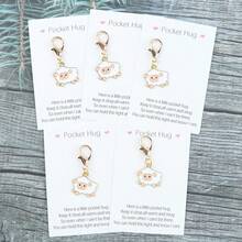 Bộ 5/10 móc khóa hình cừu mini dễ thương kèm thiệp nhỏ động viên, quà tặng lý tưởng cho gia đình và bạn bè, quà tặng hình cừu, phụ kiện trang trí túi xách, quà tặng Eid Al-Adha, quà nhỏ giá rẻ. - Nhiều màu - Xem 9