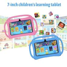 Qetupa Tableta para niños de 7 pulgadas, Android 13 con 3 asas, 2GB RAM + 32GB ROM, cámara de 0.3MP + 2MP, batería recargable de 3000mAh, tableta para niños con WiFi 2.4G y Bluetooth, protección ocular, control parental, aplicaciones preinstaladas y juegos educativos (adaptador no incluido) - Rosa - Ver 5