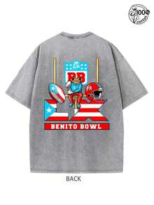 DREANMT Rapper DeBi TiRAR MaS FOTOS DTMF Graphic, BadBunny Here Benito Bowl-Shirt, BadBunny Fans Need This-Shirt 2026 Benito Bowl,Retro Washed-Shirt Double Sided Printed (230 Cotton-Shirt), Fashionable Daily Casual Sportswear, Mens Clothes,Essential Shirt Fans,Y2k Clothes,Streetwear - Xám - Xem 2