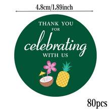 80 nhãn giấy tròn chủ đề hoa nhiệt đới, tiệc cưới, tiệc tùng, nhãn dán cá nhân hóa, lời cảm ơn vì đã chung vui cùng chúng tôi, nhãn quà tặng tiệc. - Xem 3