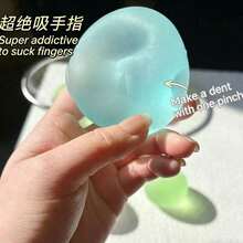 Coconut Oil Squeeze Toy, Transparent Blue Malt Sugar Stress Relief Toy Ball, Moldable Non-Rebounding Satisfying Squeeze Toy - Màu xanh mộng mơ - Xem 3