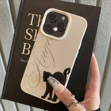 1pc TPU Material Angel Cat Pattern Phone Case Suitable For IPhone 17 Pro Max/17/16 Pro Max/15/13/12/11, S20 FE/A15/S24/A55, Note 11/Note 12/Note 13 Pro, Full Coverage Anti-Drop Soft Protective Phone Cover - White - View 2