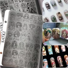 Nail Art Stamping Plate, Chinese Style Floral Patterns, Texture Designs For Dark Aesthetic Nails, Transparent Stamping Silicone Stamp Tool - Multicolor - View 1