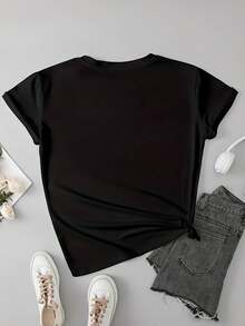 Dam-T-shirts - Svart - Visa 2