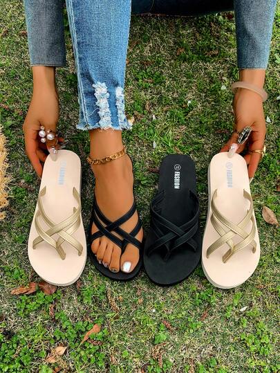 Dép xỏ ngón chéo mùa hè dành cho nữ, trang phục đi biển thường ngày.